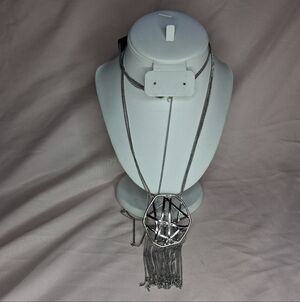 Simply Vera Wang Caged Chunky Rhinestone Pendant Chain Fringe Tassel Necklace